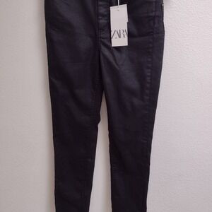 Zara high rise skinny jeans black
